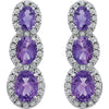 Earrings > 3-Stone > Diamond > .07 CTW > & > Amethyst