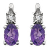 Earrings > Accented > Diamond > .02 CTW > & > Sapphire > Pink > Created