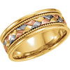 Band > Fit > Comfort > Hand-Woven > 8mm > Tri-Color > 14kt