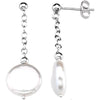 Earrings > Pearl > Coin > Cultured > Freshwater > 12-13mm