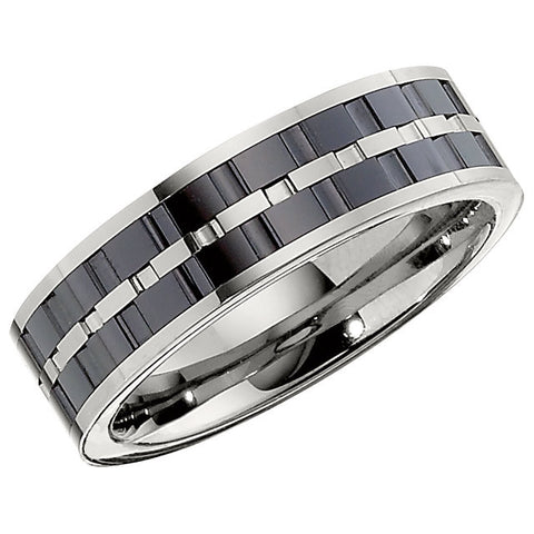 Band > Inlay > Couture > 7mm & Ceramic > Tungsten