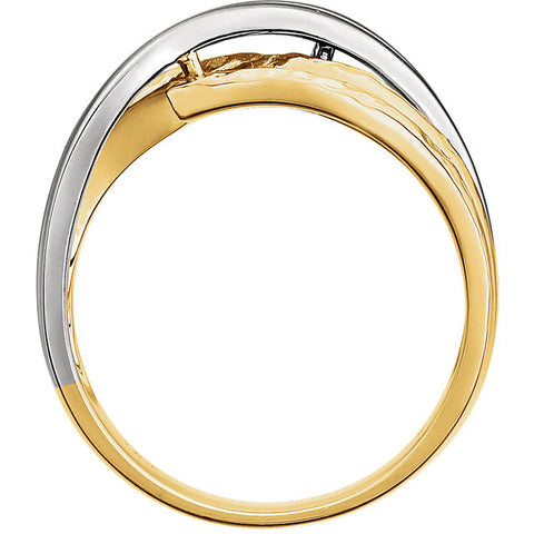 Ring > Hammered > Overlap > Two-Tone > 14kt