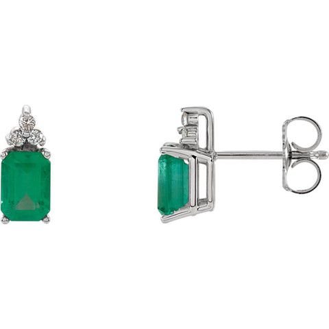 Earrings > Emerald & Diamond > Genuine