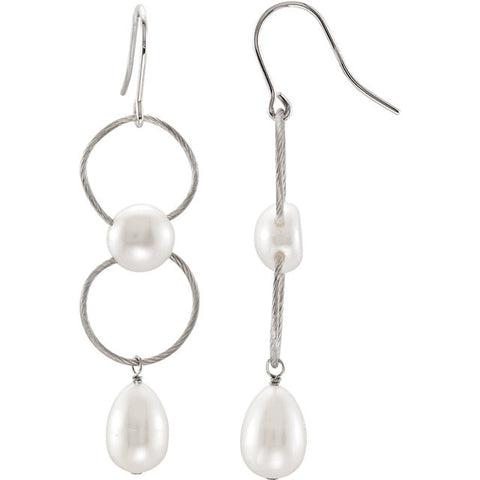 Earrings > Pearl > Cultured > Freshwater > Silver > Sterling