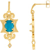 Earrings > Diamond > .03 CTW > & > Turquoise