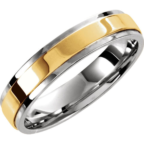 Band > Fit > Comfort > Two-Tone > 5mm > Yellow > Silver & 10kt > Sterling