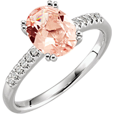 Ring > Diamond > .08 CTW > & > Morganite.*Multiple Diamond Cuts and Weights available*