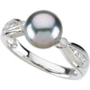 Ring > Pearl > Diamond & Tahitian > .07 CTW