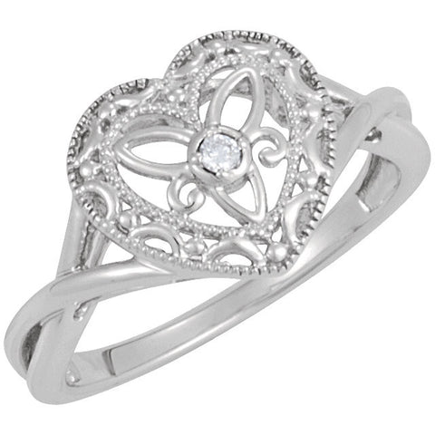 Ring > Heart > Diamond > .025 CTW