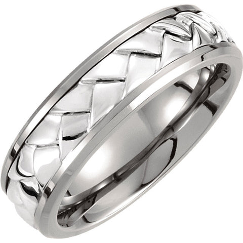 .5 > Band > Woven > 7mm > Inlay > Silver > Titanium & Sterling