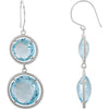 Earrings > Dangle > Rope-Styled > Topaz > Blue > Sky > Round > 12mm & 16mm