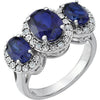 Ring > Diamond > .04 CTW > & > Sapphire > Blue > Created