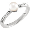 Ring > Diamond > .08 CTW > & > Pearl > 6mm