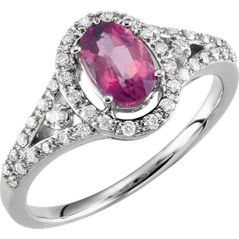 Ring > Tourmaline & Diamond > Pink