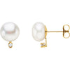 Earrings > Diamond > .02 CTW > & > Pearl > Freshwater > 6-6.9mm