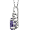 Necklace > 18" > .02 CTW > & > Sapphire > Blue > Created