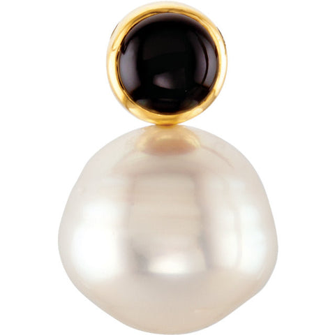 Pendant > Pearl > Cultured > Sea > South > Onyx & 12mm > Round > 6mm