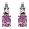 Earrings > Accented > Diamond > .02 CTW > & > Sapphire > Pink > Created