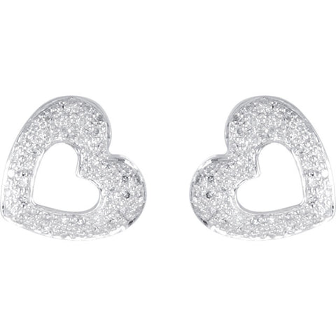 Earrings > Heart > Diamond > 1/4 CTW