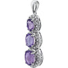 Pendant > 3-Stone > Diamond > .04 CTW > & > Amethyst