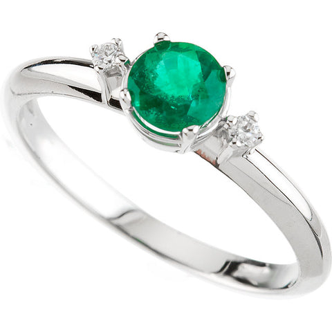 Ring > Emerald & Diamond > Genuine