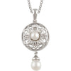 Necklace > 18" > Diamond > .04 CTW > & > Pearl > Cultured > Freshwater