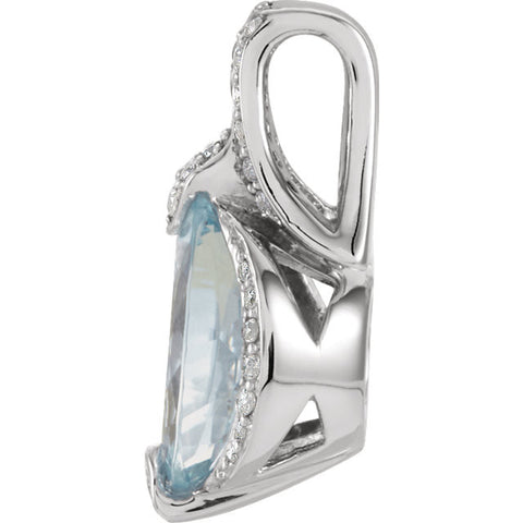 Pendant > Aquamarine & Diamond > Genuine