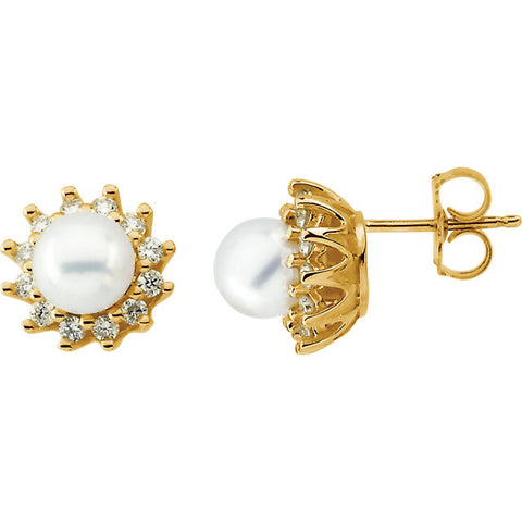 Earrings > Diamond > CTW > 1/Pearl & 1