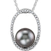 Necklace > Pearl & Diamond > Cultured > Tahitian