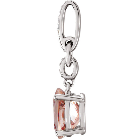 Pendant > Morganite & Diamond