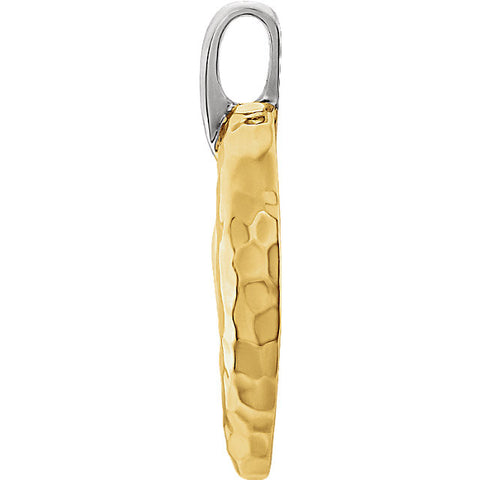 Pendant > Heart > Hammered > 25.3x20.84mm > Two-Tone > 14kt