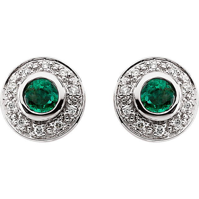 Earrings > Diamond > CTW > 1/Emerald & 1 > Round > 3.5mm