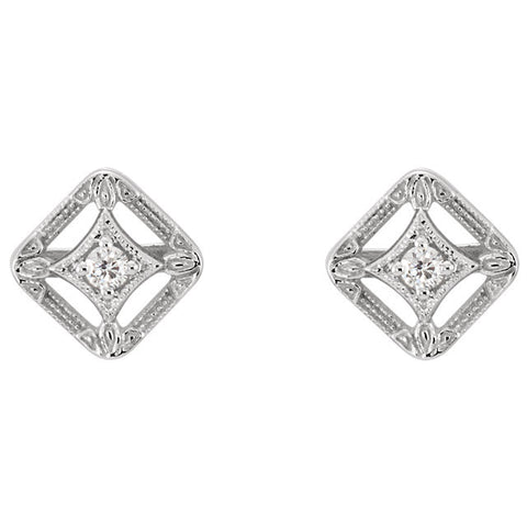 Earrings > Filigree > Diamond > .075 CTW