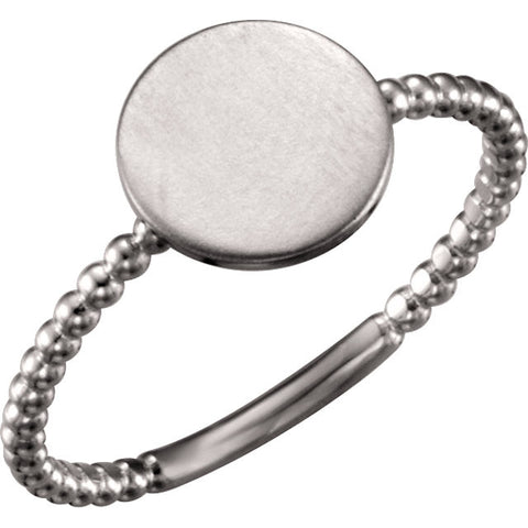 Ring > Beaded > Engravable > Round