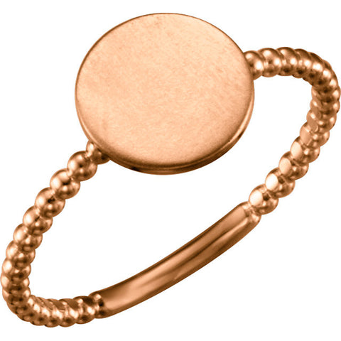 Ring > Beaded > Engravable > Round