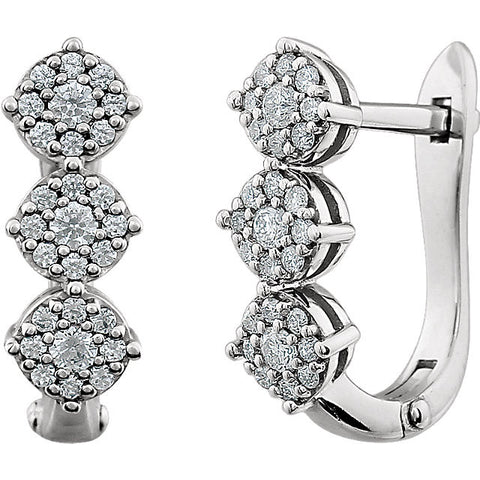 Earrings > 3-Stone > Diamond > 1/2 CTW