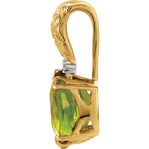 Pendant > Diamond > .03 CTW > & > Peridot