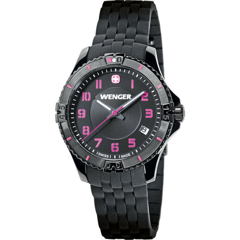 Strap > Silicone > Black > with > Dial > Black > Ladies > Squadron > Wenger®