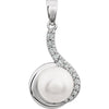 Pendant > Diamond > CTW > 1/Pearl & 1 > Freshwater > 8-8.5mm