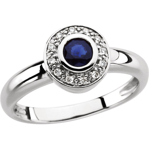 Ring > Sapphire & Diamond > Blue > Genuine