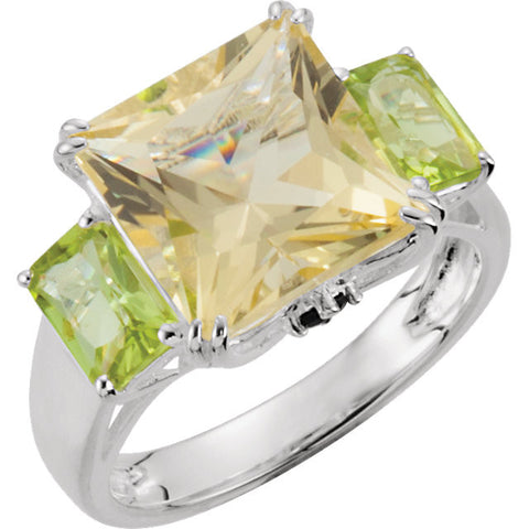 Ring > Diopside > Peridot & Chrome > Quartz, > Lime > Genuine