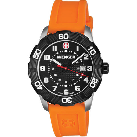 Strap > Silicone > Orange > with > Dial > Black > Roadster > Wenger®