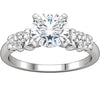 Zirconia > Cubic > 7.5mm > with > Ring > Engagement > Diamond > 1/6 CTW > Silver > Continuum