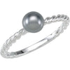 Ring > Pearl > Glass > 6.0mm > Grey > Stackable