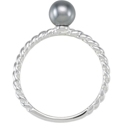 Ring > Pearl > Glass > 6.0mm > Grey > Stackable