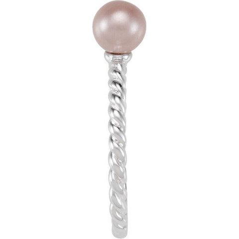 Ring > Pearl > Glass > 6.0mm > Pink > Stackable