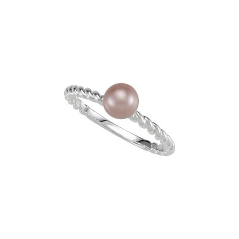 Ring > Pearl > Glass > 6.0mm > Pink > Stackable