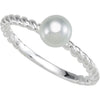 Ring > Pearl > Glass > 6mm > White > Stackable