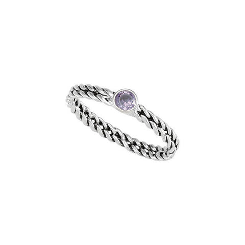 Ring > CZ > Colored > Amethyst > Stackable