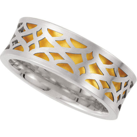 11.5 > Band > Comfort-Fit > Pierced > Laser > 8mm > Two-Tone > 14kt